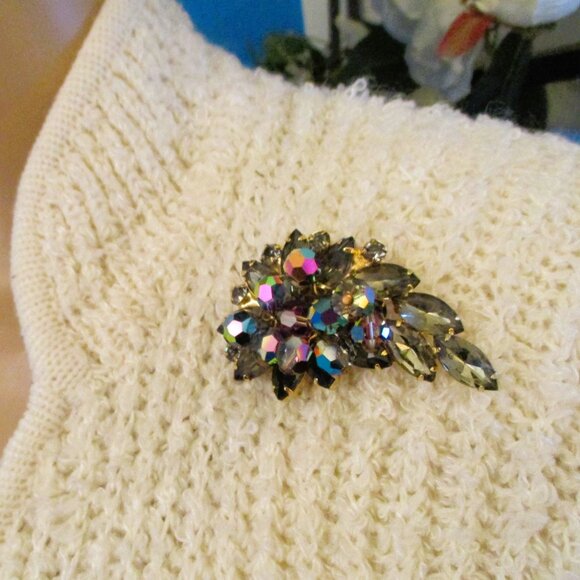 Verified JULIANA Austrian Crystal Rhinestone Dangle Bead Brooch~DeLIZZA & ELSTER - Picture 6 of 13